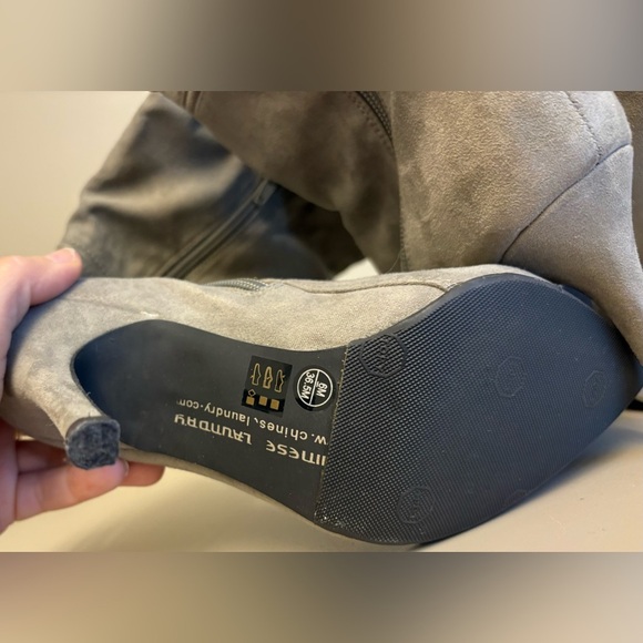 Chinese Laundry Kristin Cavallari Silver Gray over the knee Boots women's size 6 - Picture 7 of 7